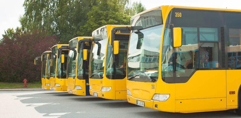 Buses parked at bus station