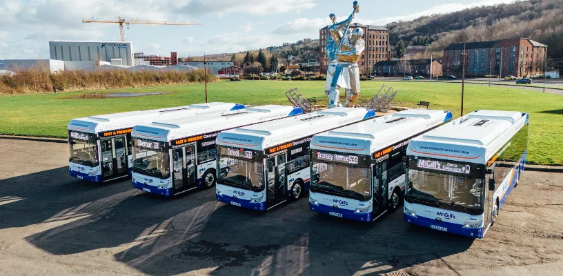 McGills buses vehicles at Port Glasgow