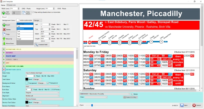 On screen image of timetabling software solution OmniSTOPdesign