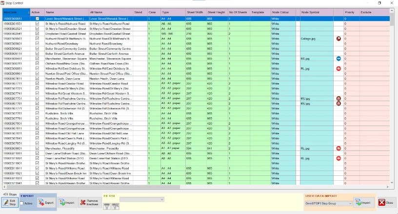 An on screen image of timetabling software solution OmniSTOPdesign